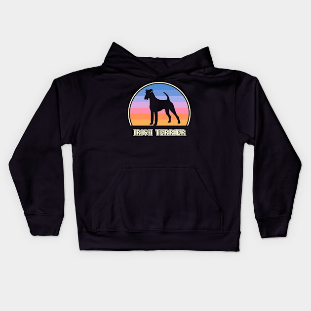 Irish Terrier Vintage Sunset Dog Kids Hoodie by millersye